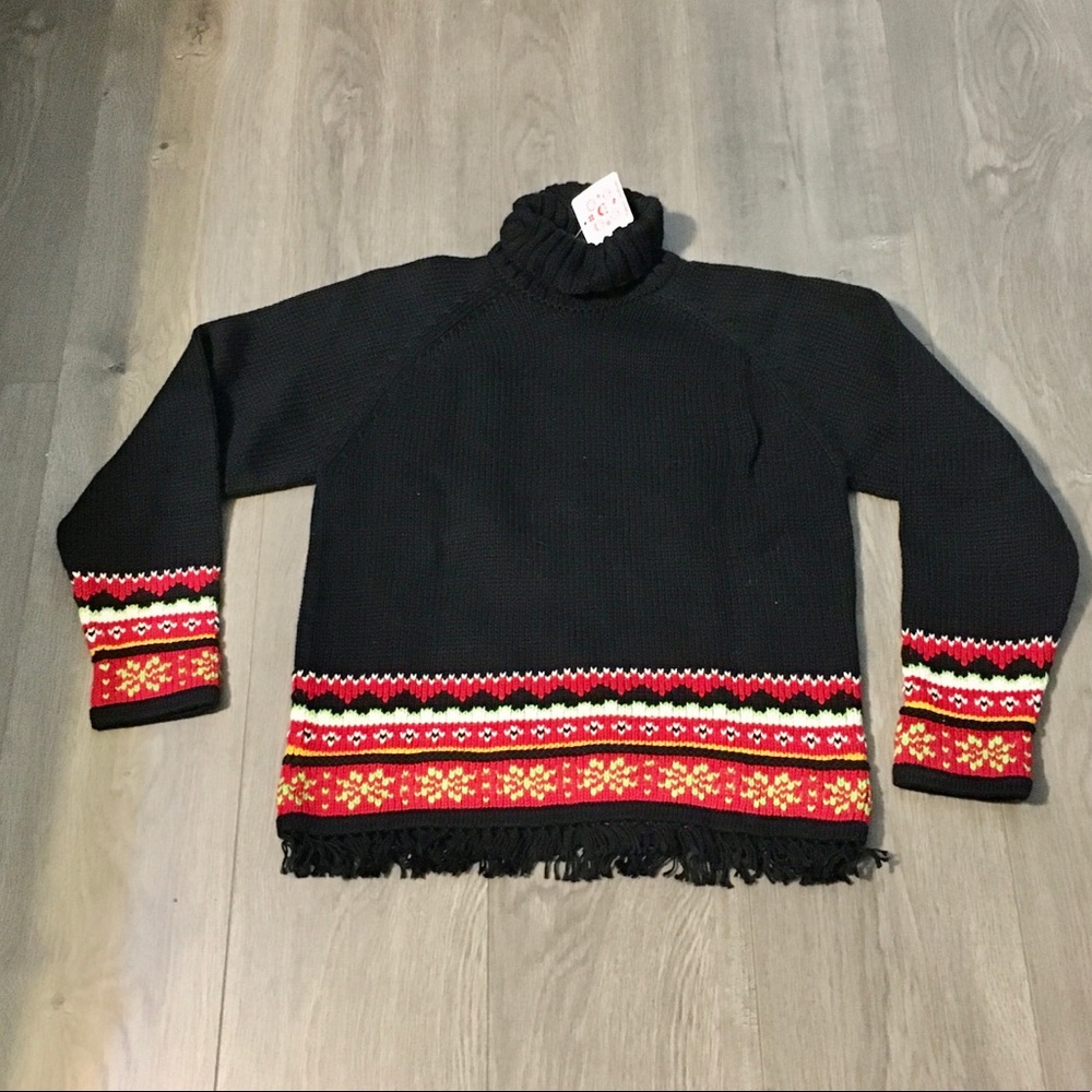 New Hanna Andersson Fair Isle Sweater Fringed XS